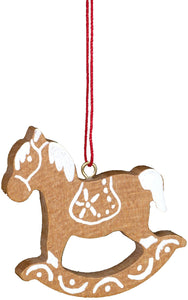 Christian Ulbricht Ornament - Rocking Horse - White/Brown