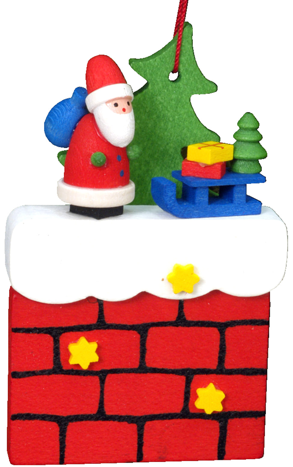 Christian Ulbricht Ornament - Santa on Chimney with Sliegh
