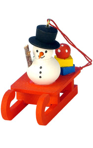 Christian Ulbricht Ornament - Snowman on Sled