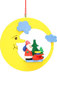 Christian Ulbricht Ornament - Santa with Sled in Moon