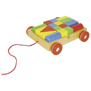 Pull-Along Cart with 18 Blocks