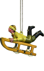 Collectible Tin Ornament - Sledder