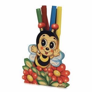 Wooden Pencil Holder - Bee