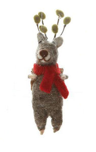 4-3/4"H Wool Felt Deer Ornament, 4 Styles
